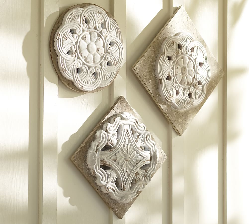 Ceramic Medallions, Set of 3