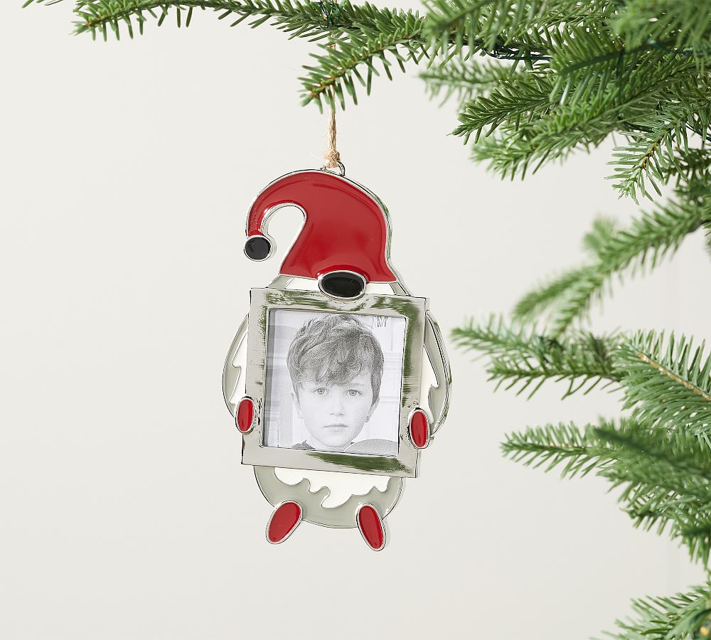 Enamel Gnome Picture Frame Ornament - Set of 2