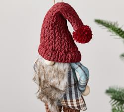 Felt Gnome in Plaid Jacket Ornament - Set of 3