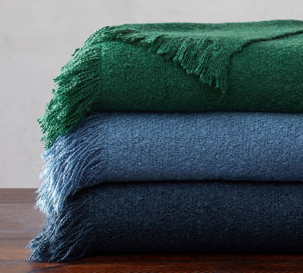 Boucle Faux Mohair Throw