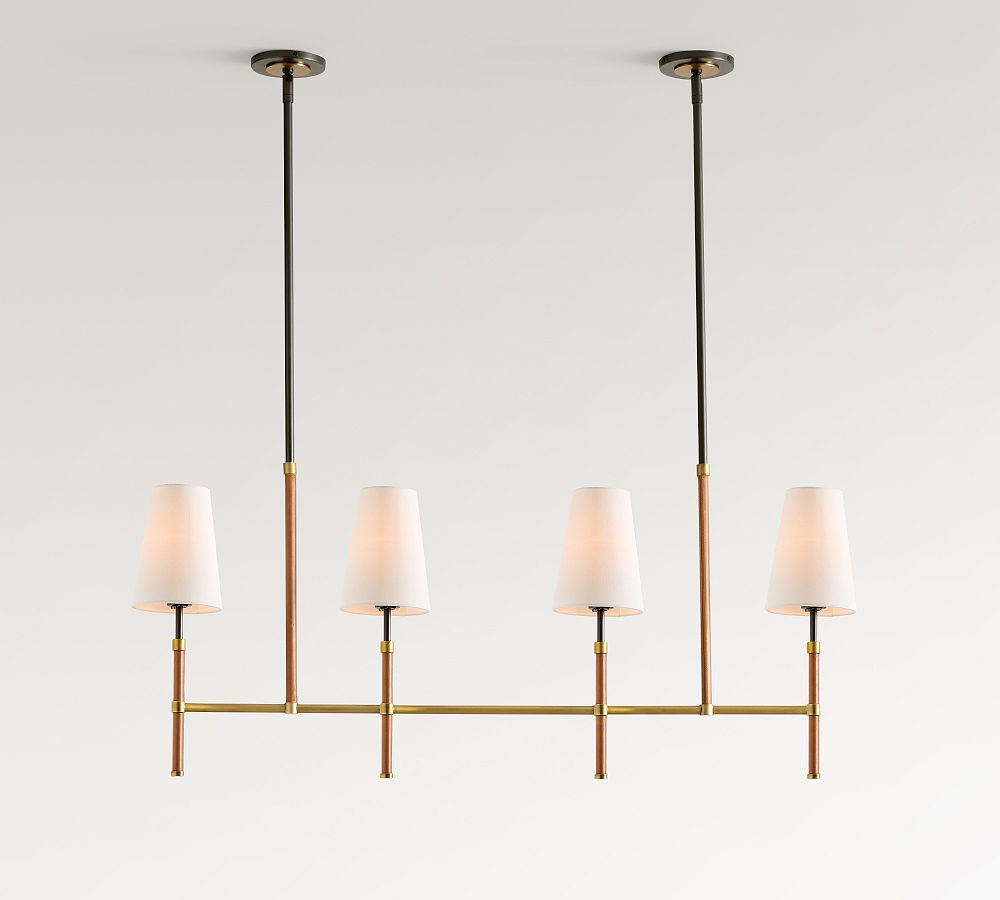 Harrison Leather Wrapped Linear Chandelier (46&quot;)
