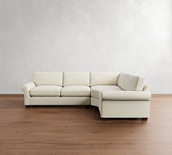 PB Comfort Modern Roll Arm 3-Piece Wedge Sleeper Sectional (121&quot;)