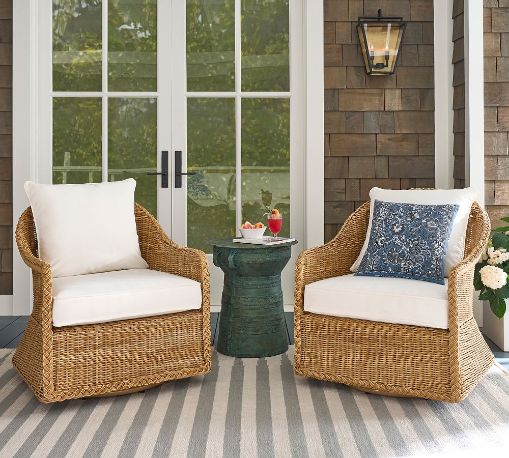Westport Wicker Swivel Outdoor Lounge Chair