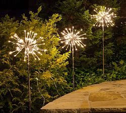 10&quot; Warm White LED Starburst Stakes, Set Of 3