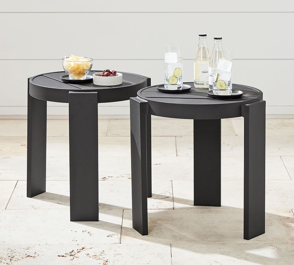 Malibu Metal Stackable Outdoor Side Stool, Set of 2 (18&quot;)