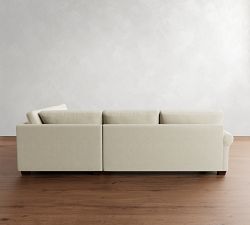 PB Comfort Modern Roll Arm 3-Piece Wedge Sleeper Sectional (121&quot;)
