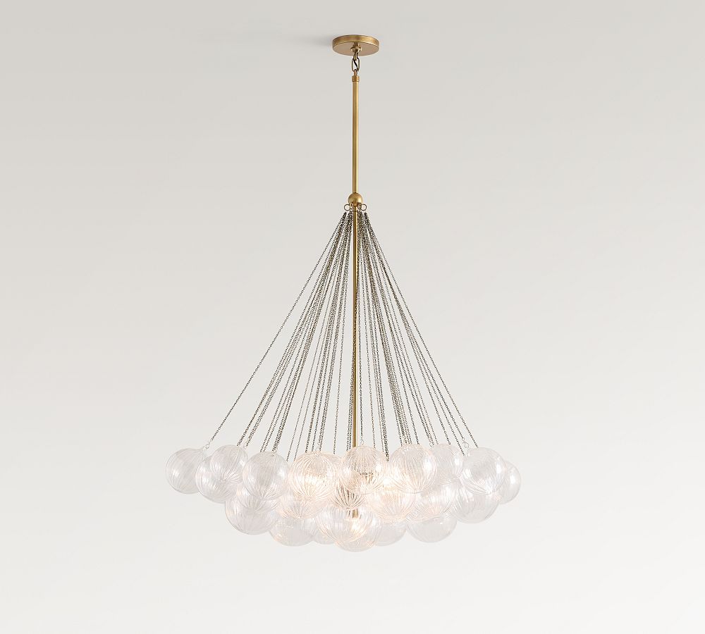 Cooper Glass Bubbled Round Chandelier (28&quot;)