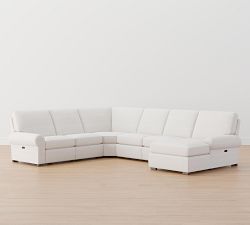 Turner Roll Arm Power Reclining L-Shaped Chaise Sectional (146&quot;&ndash;158&quot;)