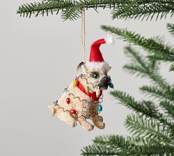 Party Pug Bottlebrush Dog Ornament