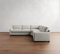 PB Comfort Modern Square Arm 3-Piece L-Shaped Wedge Sleeper Sectional (119&quot;)