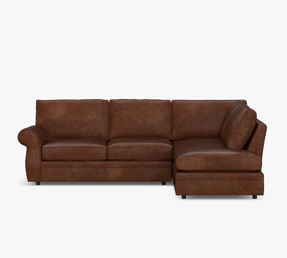Pearce Roll Arm Leather Return Bumper Sectional (117&quot;)