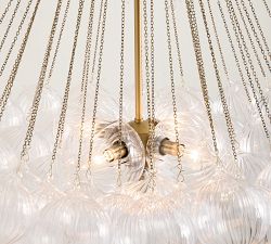 Cooper Glass Bubbled Round Chandelier (28&quot;)