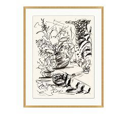 Flora Sketch Study Framed Print
