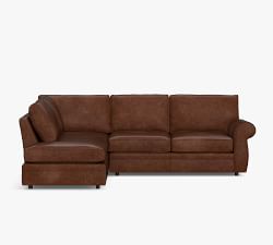 Pearce Roll Arm Leather Return Bumper Sectional (117&quot;)