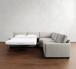 PB Comfort Modern Square Arm 3-Piece L-Shaped Wedge Sleeper Sectional (119&quot;)