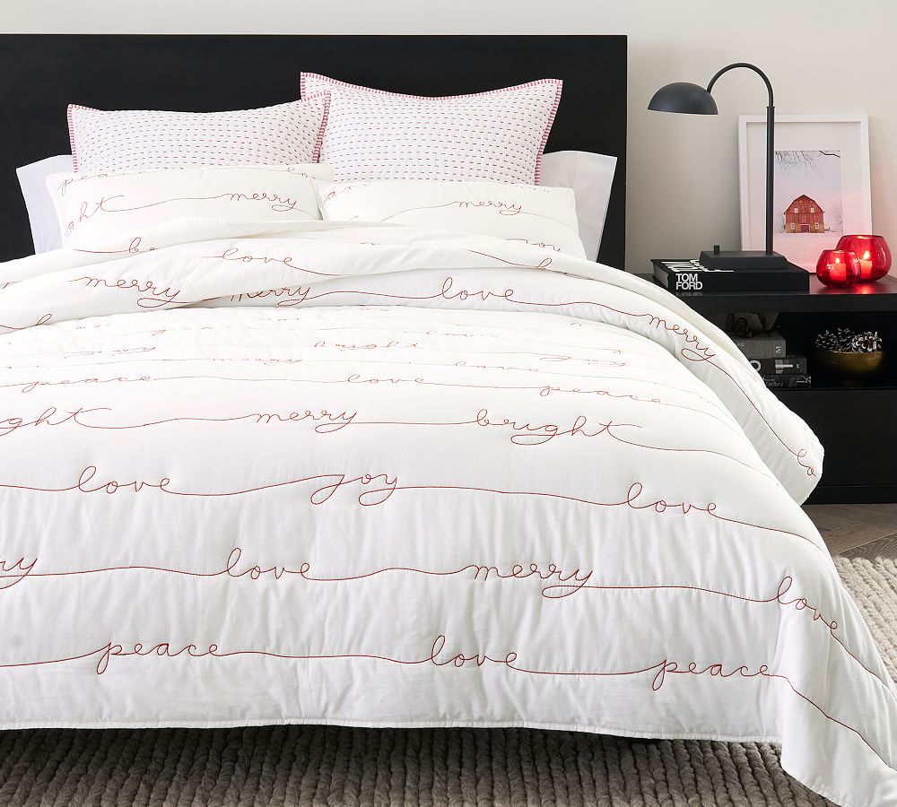 Warm Wishes Embroidered Quilt &amp; Shams