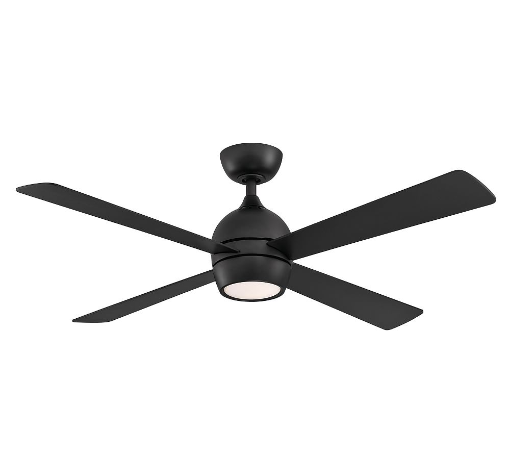 Kwad 52" Modern Black Wood Blade Ceiling Fan with LED Light