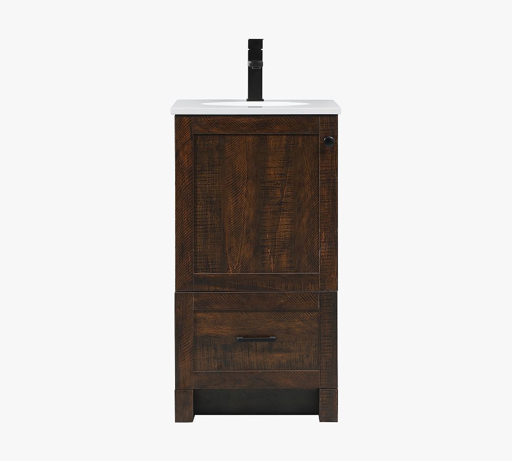 Espresso 18" Single Sink Vanity with Faux Wood Finish