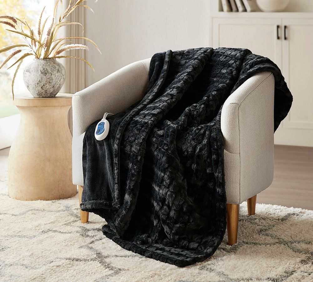 Beautyrest Textured Faux Fur Heated Throw
