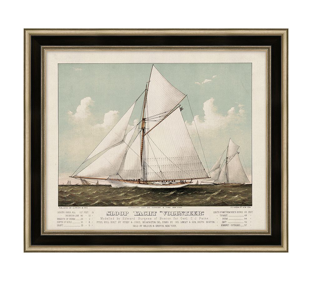 Yacht Antique Framed Print