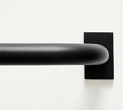 Open Box: Hidden Connection Room Darkening Curtain Rod, 96" - 120'' - 1.25" Diam. - Matte Black