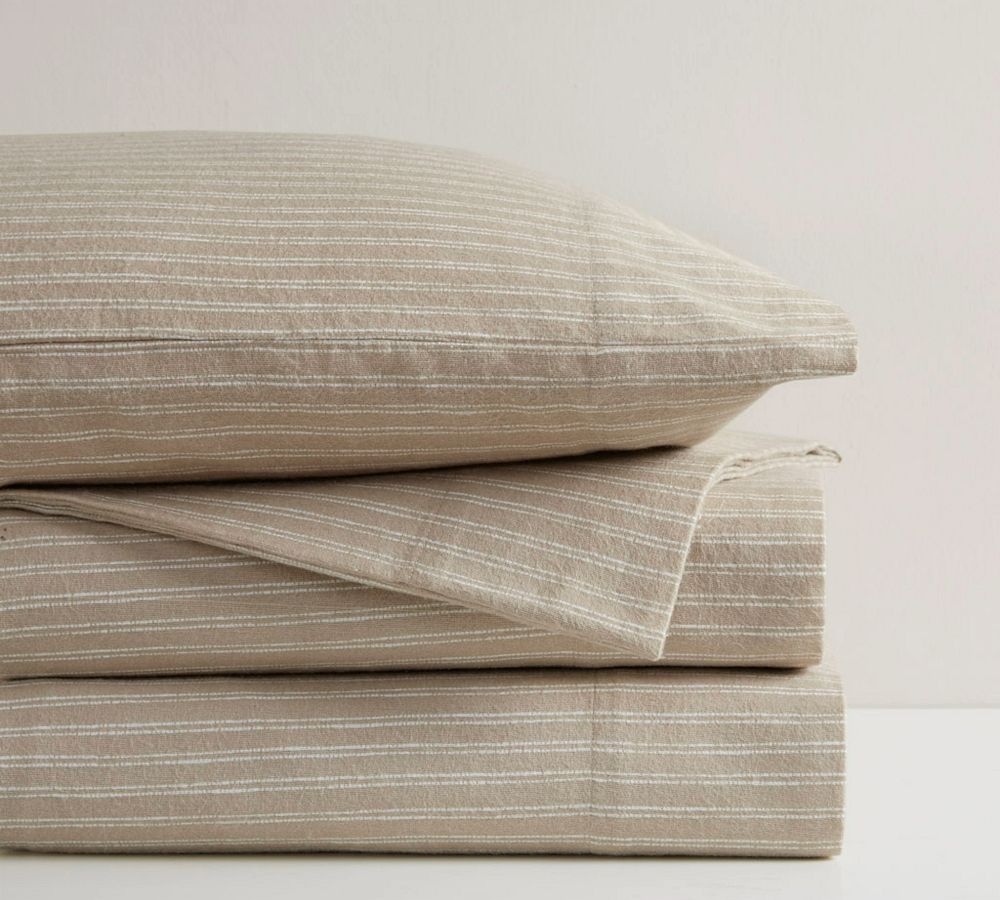 Mel Cotton Flannel Striped Sheet Set