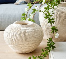Textured Earthenware Vase