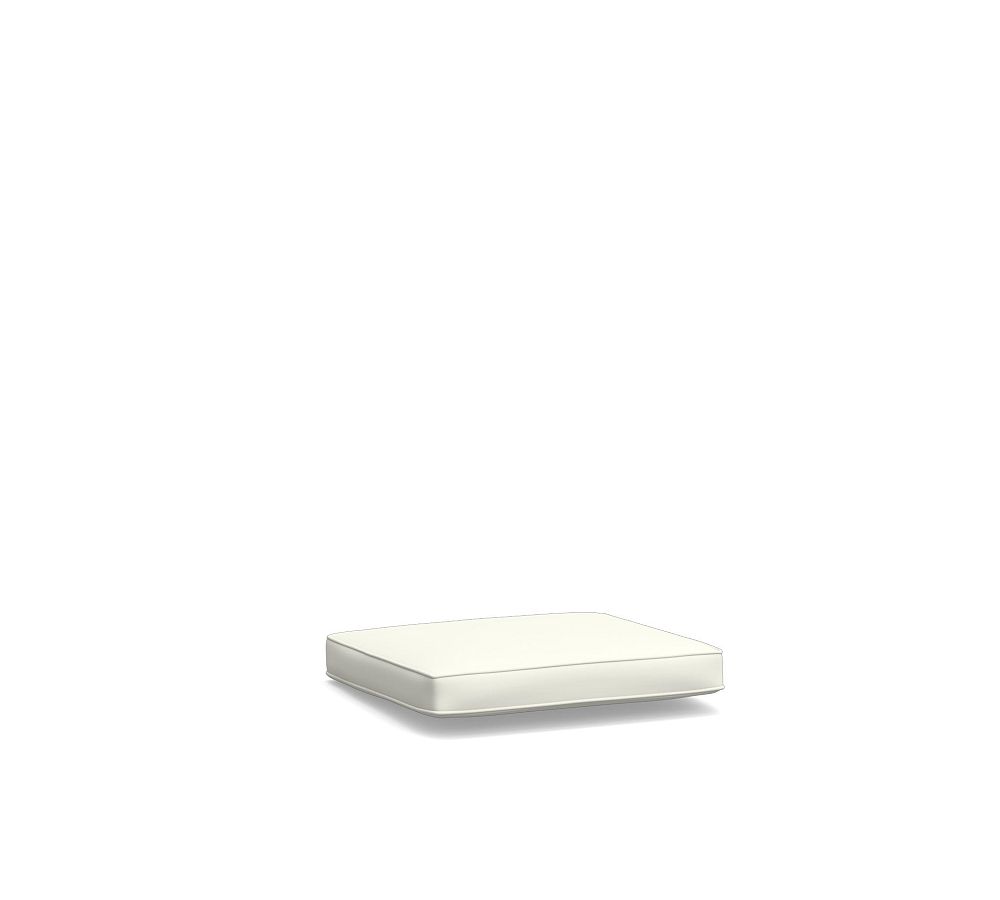 Piped Outdoor Dining Chair Cushion, High Performance Canvas; White