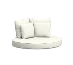 Torrey Cushion Cover Swivel Round Outdoor Daybed, High Performance Canvas; White