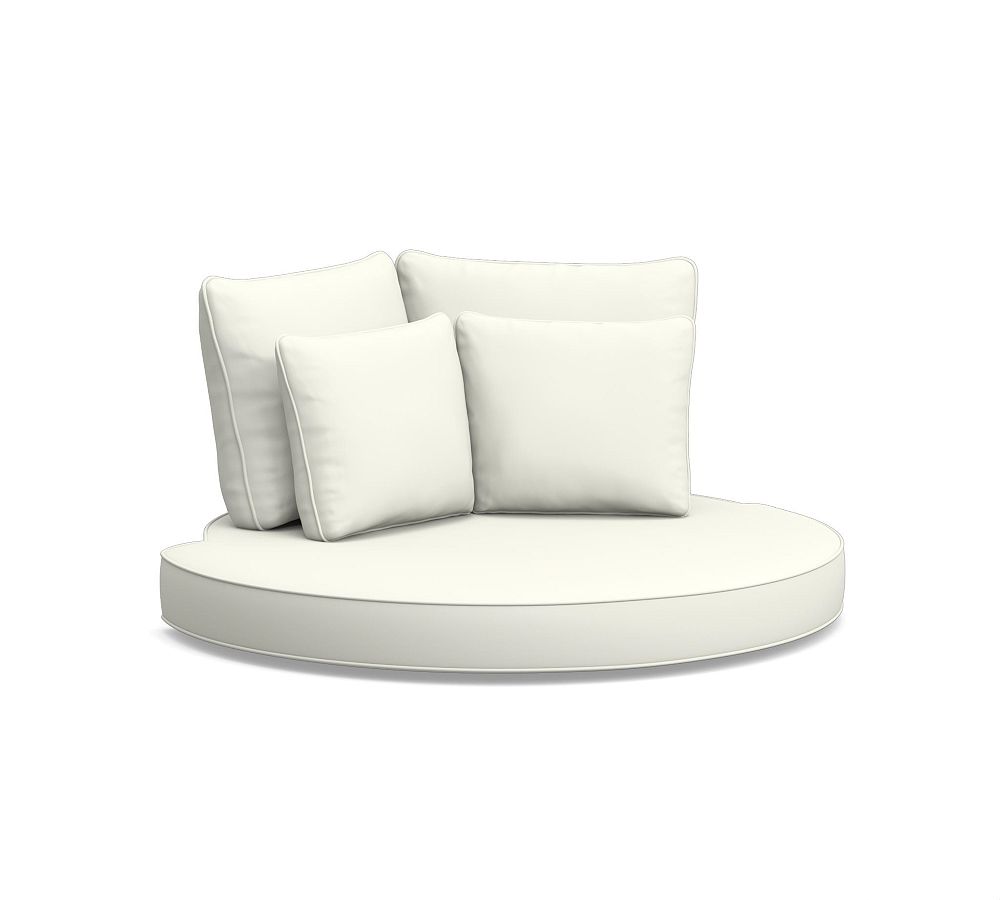Torrey Cushion Cover Swivel Round Outdoor Daybed, High Performance Canvas; White
