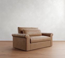 Westwood Roll Arm Deep Seat Leather Sofa (77&quot;&ndash;102&quot;)