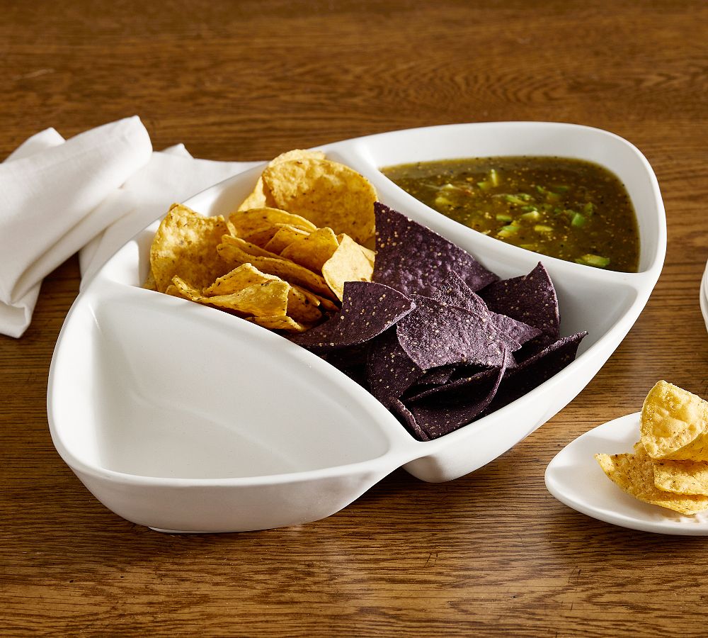 Football Stoneware Divided Platter