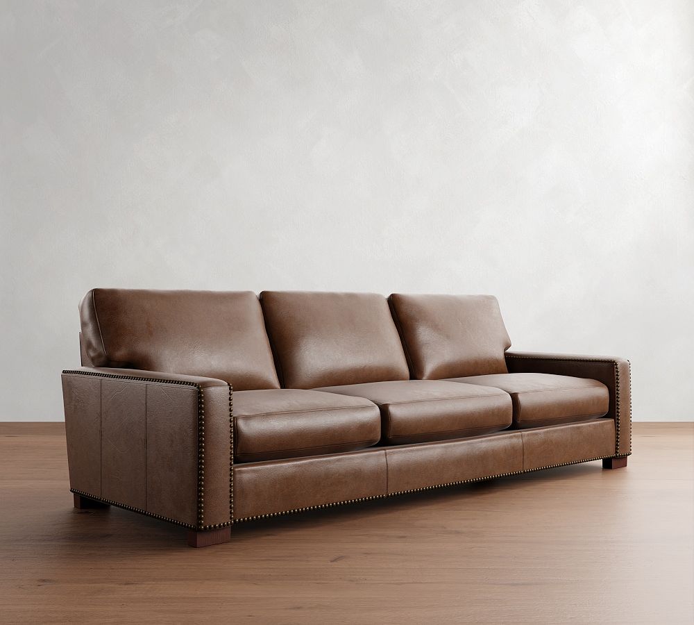 Turner Square Arm Leather Sofa - Pottery Barn