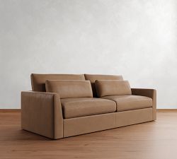 Westwood Fin Arm Deep Seat Leather Sofa (65&quot;&ndash;125&quot;)