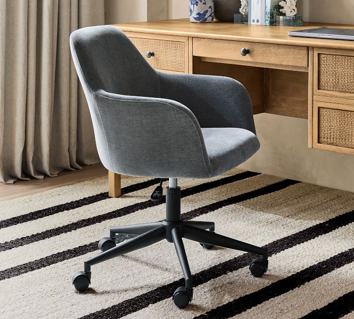 Carson Upholstered Swivel Desk Chair | Pottery Barn Carson Upholstered Swivel Desk Chair | Pottery Barn