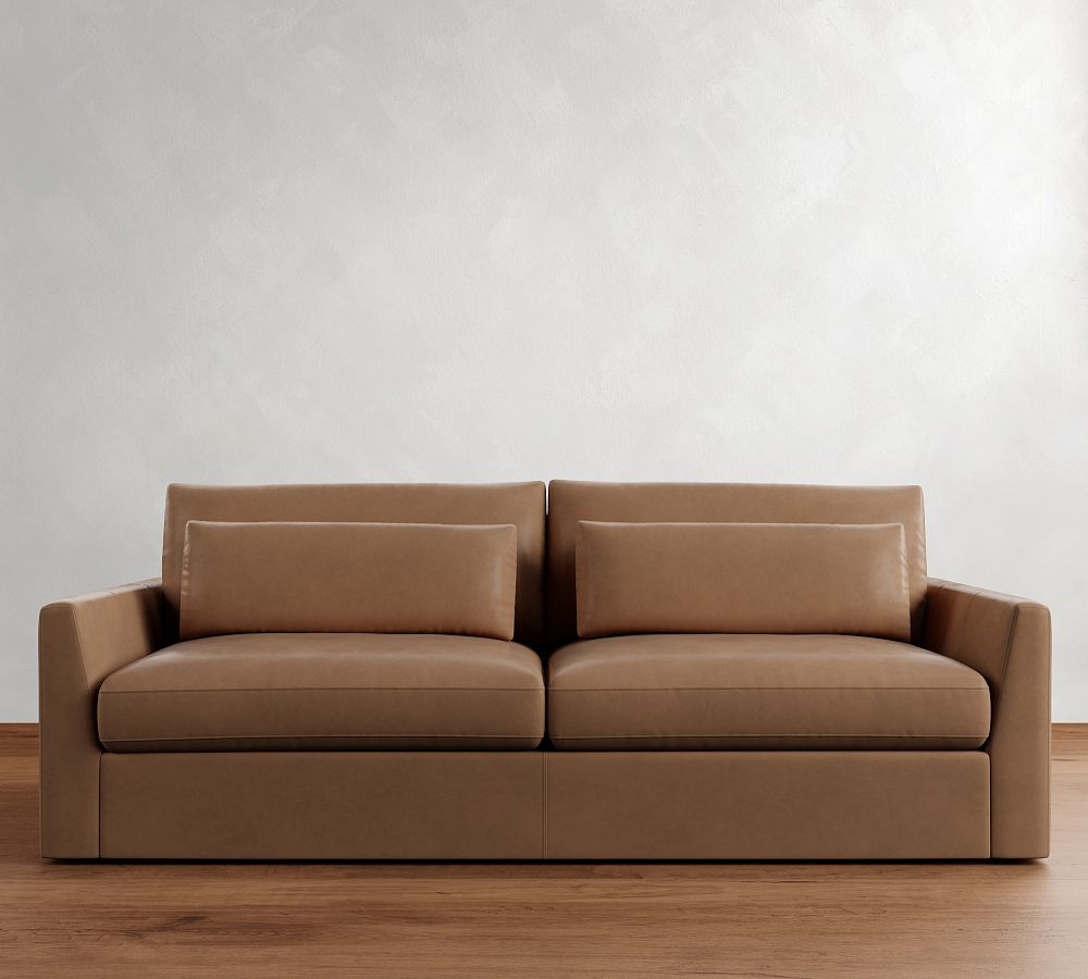 Westwood Fin Arm Deep Seat Leather Sofa (65&quot;&ndash;125&quot;)