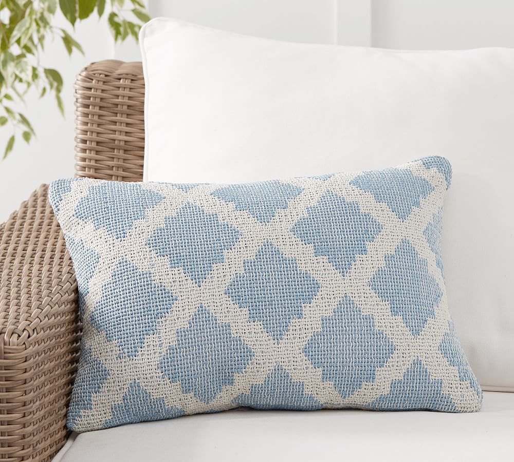 Soilvana Eco-Friendly Handwoven Tile Outdoor Lumbar Pillow