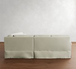 York Roll Arm Deep Seat Slipcovered 3-Piece L-Shaped Sectional (99&quot;)