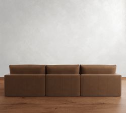 Westwood Fin Arm Deep Seat Leather Modular Chaise Sectional
