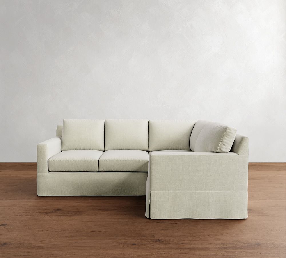 York Square Arm Slipcovered 3-Piece Sectional (92&quot;)