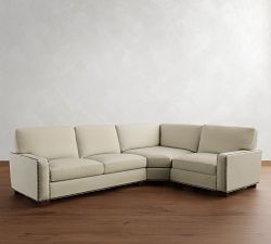 Turner Square Arm 3-Piece Sectional with Wedge (115&quot;)