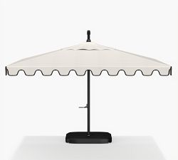 Premium 10' Square Portofino Cantilever Outdoor Patio Umbrella - Rustproof Aluminum Frame with Base