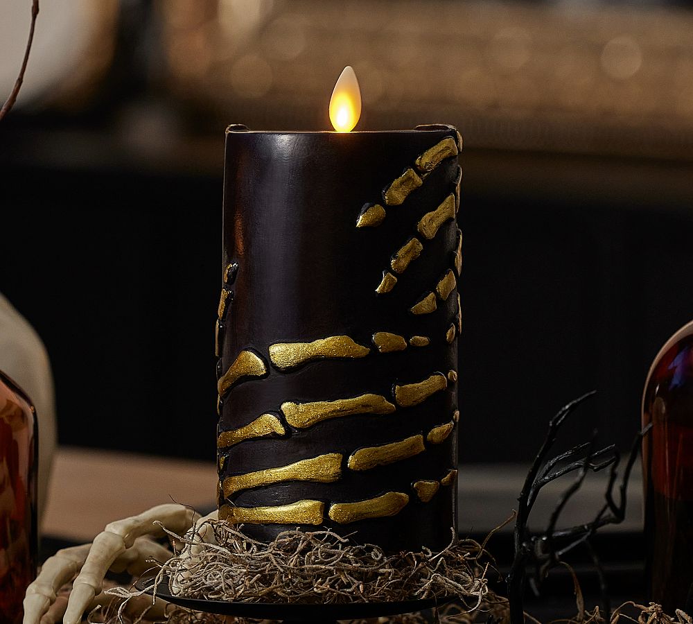 Open Box: Premium Flickering Flameless Halloween Pillar Candle