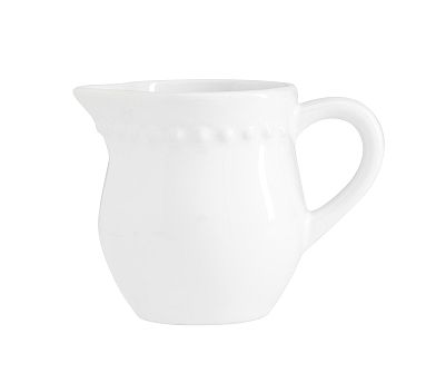 Emma Beaded Stoneware Creamer - True White