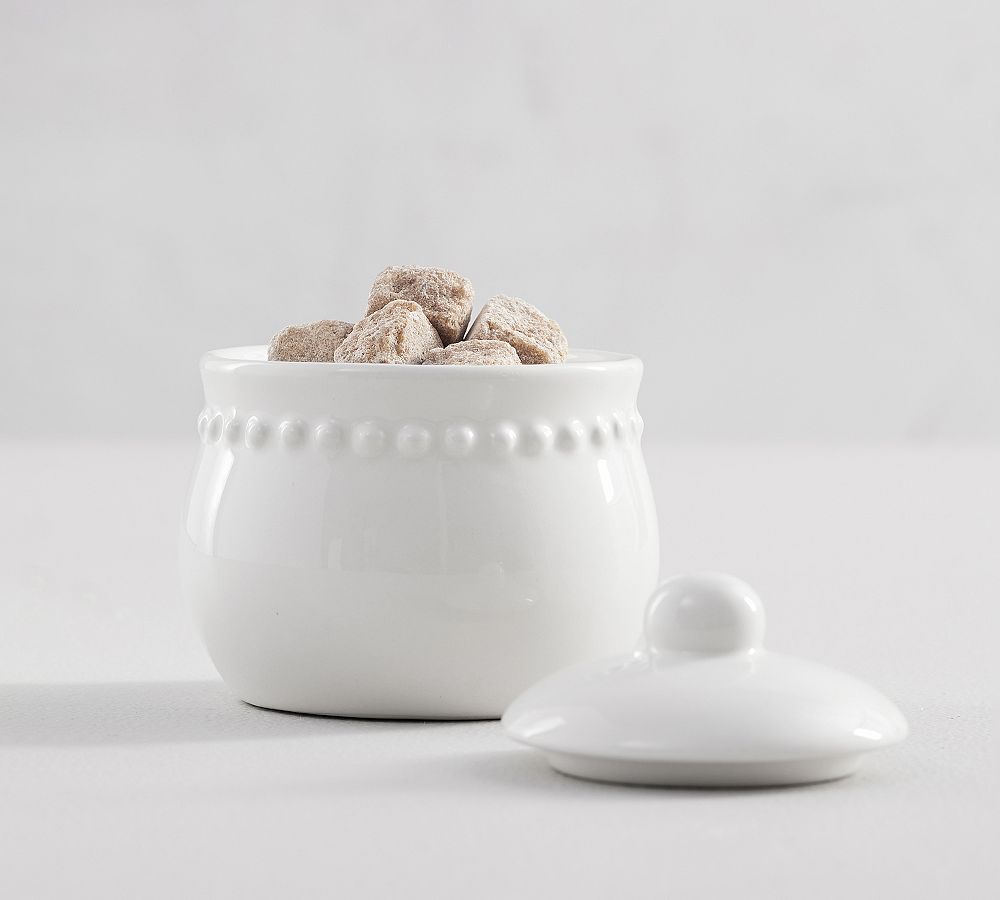 Emma Beaded Stoneware Sugar Bowl