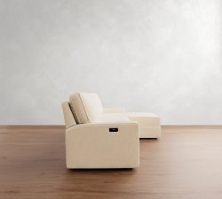 PB Comfort Square Arm Power Reclining Chaise Sectional - Storage Available (111&quot;-124&quot;)