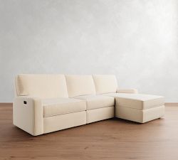 PB Comfort Square Arm Power Reclining Chaise Sectional - Storage Available (111&quot;-124&quot;)
