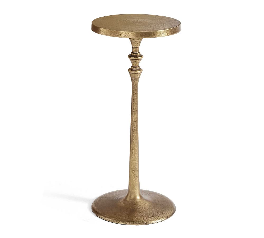 Round Metal Drink Table (9.5") in Brass
