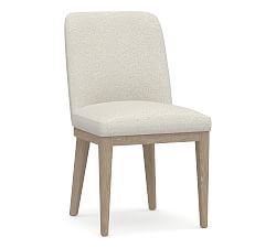 Open Box: Layton Upholstered Dining Chair, Performance Boucle Oatmeal - Seadrift Legs