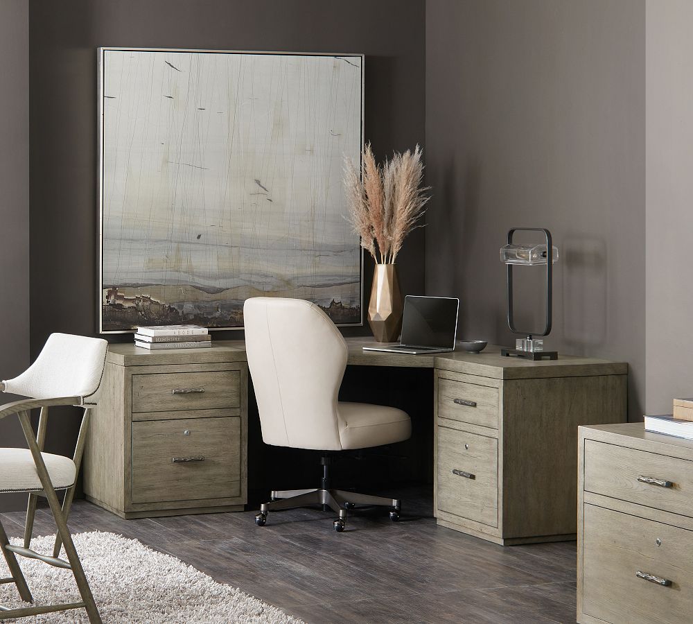 Louville Corner Desk with File Cabinet (85&quot;)